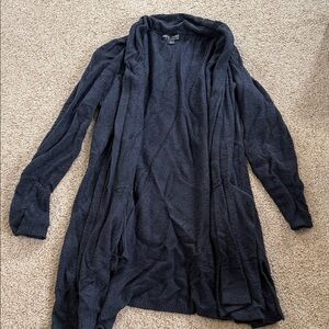 Barefoot Dreams Long Open-Front Cardigan in Charcoal